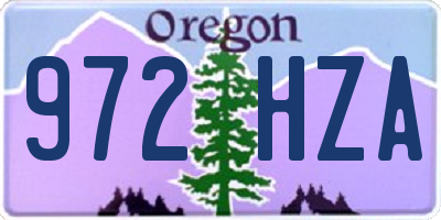 OR license plate 972HZA
