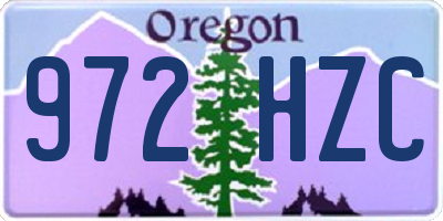 OR license plate 972HZC