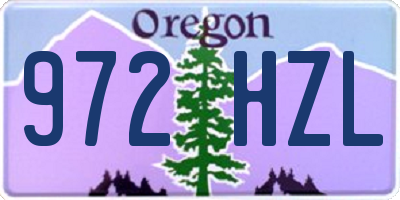 OR license plate 972HZL