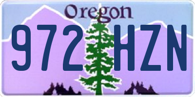 OR license plate 972HZN