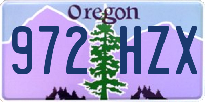 OR license plate 972HZX