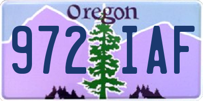 OR license plate 972IAF