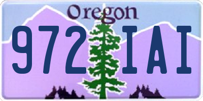 OR license plate 972IAI