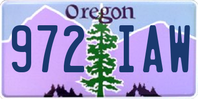 OR license plate 972IAW