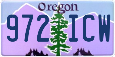 OR license plate 972ICW