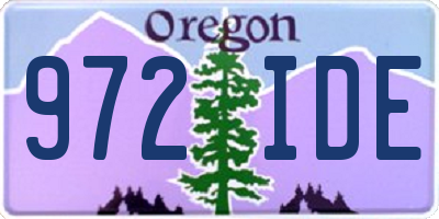 OR license plate 972IDE