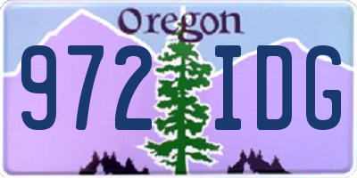OR license plate 972IDG