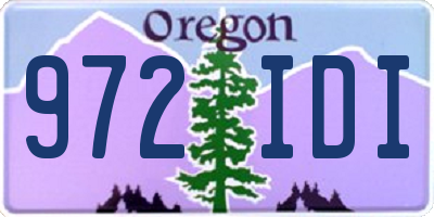OR license plate 972IDI