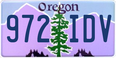 OR license plate 972IDV