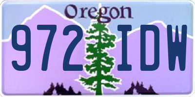 OR license plate 972IDW