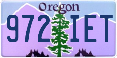 OR license plate 972IET