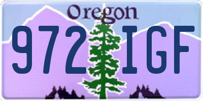 OR license plate 972IGF