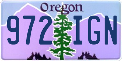 OR license plate 972IGN