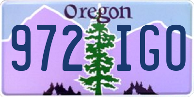 OR license plate 972IGO