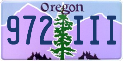 OR license plate 972III
