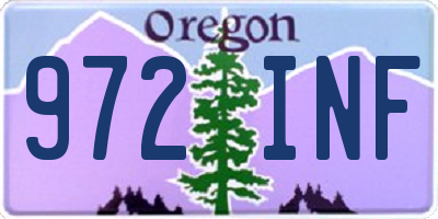 OR license plate 972INF