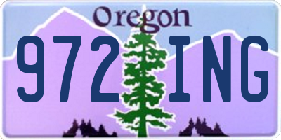 OR license plate 972ING