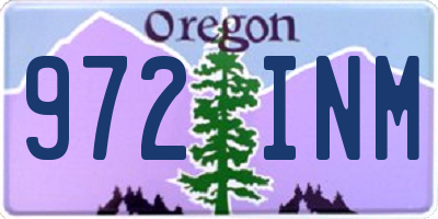 OR license plate 972INM