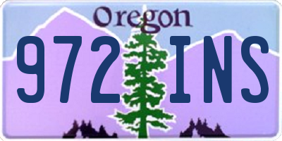 OR license plate 972INS