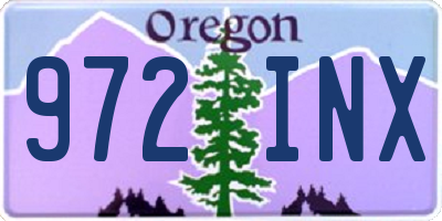 OR license plate 972INX