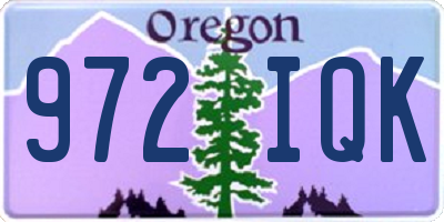 OR license plate 972IQK