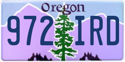 OR license plate 972IRD