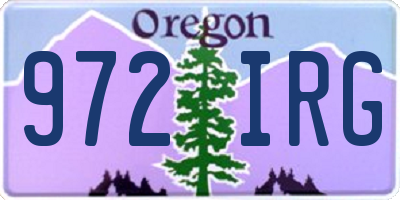 OR license plate 972IRG