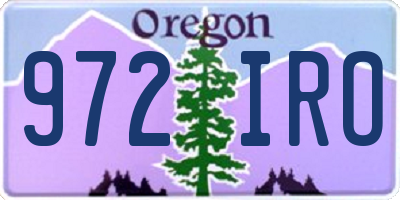 OR license plate 972IRO