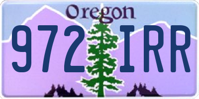 OR license plate 972IRR