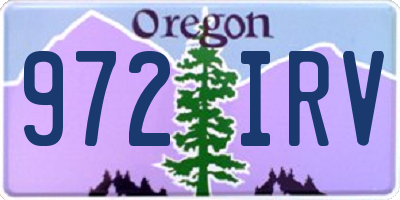 OR license plate 972IRV