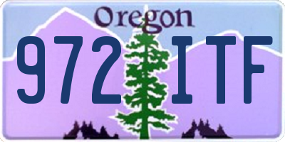 OR license plate 972ITF