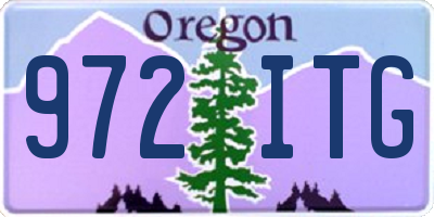 OR license plate 972ITG