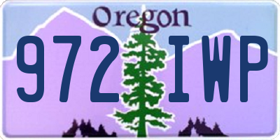 OR license plate 972IWP