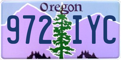 OR license plate 972IYC