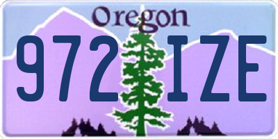 OR license plate 972IZE