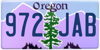 OR license plate 972JAB