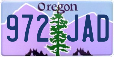 OR license plate 972JAD