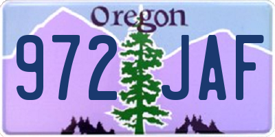 OR license plate 972JAF