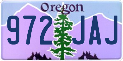 OR license plate 972JAJ