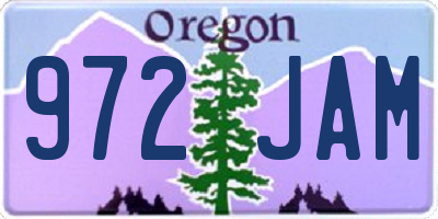 OR license plate 972JAM