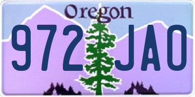 OR license plate 972JAO