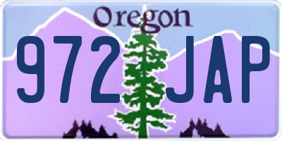 OR license plate 972JAP