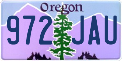 OR license plate 972JAU