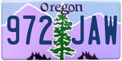 OR license plate 972JAW