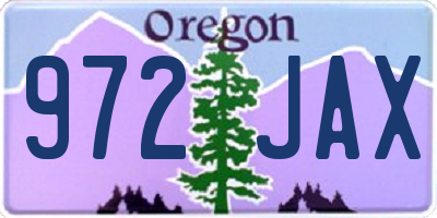 OR license plate 972JAX