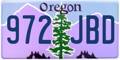 OR license plate 972JBD