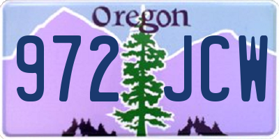 OR license plate 972JCW