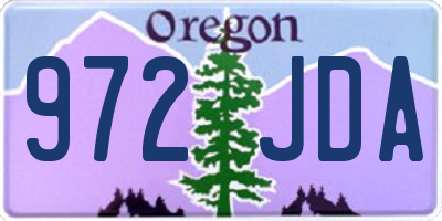 OR license plate 972JDA