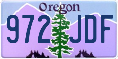 OR license plate 972JDF