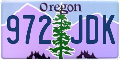 OR license plate 972JDK